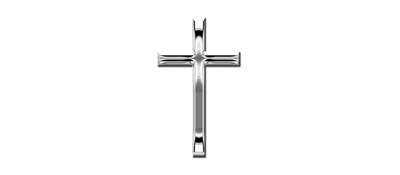 DNSEMP-L-510-SL-WT Silver Single Cross White